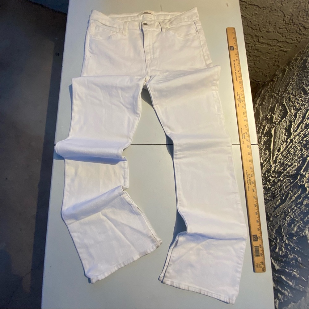 Joe’s Jeans Hi Honey Flawless 33 Curvy Bootcut White Split Hem Denim NWOT